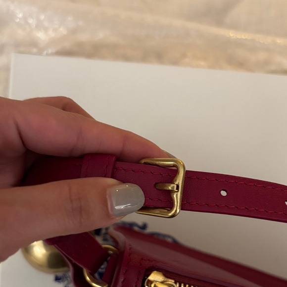 Burberry Red Shoulder Bag with Gold Accent - Picture 7 of 11